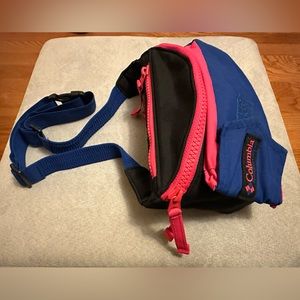 Columbia popo fanny pack in black, blue, pink